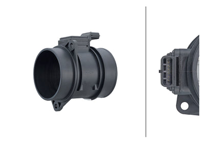 HELLA Mass Air Flow Sensor - 6-pin connector - Pipe-neck 8ET358166-661