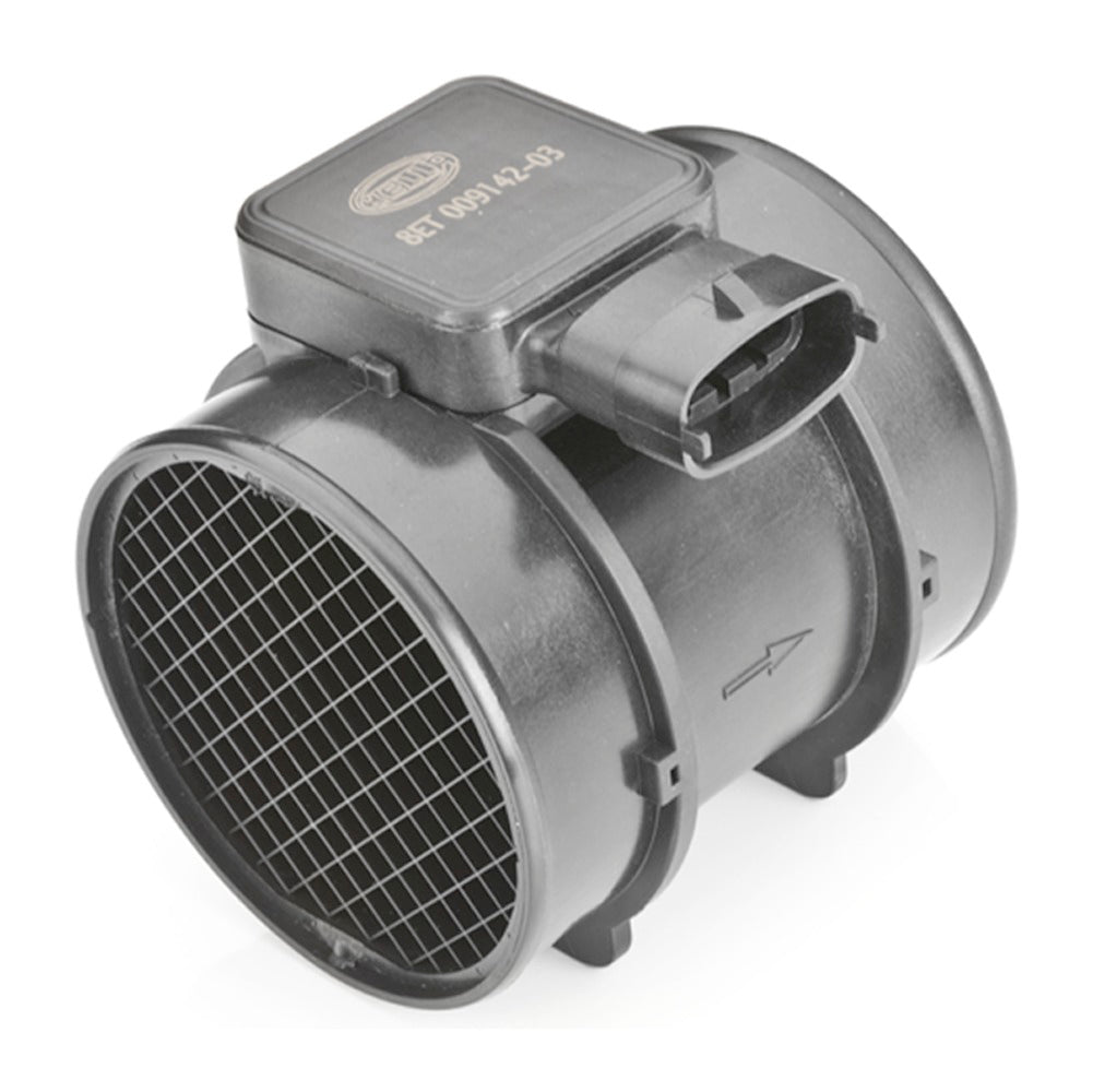 HELLA Mass Air Flow Sensor - 4-pin connector - Pipe-neck 8ET009142-031