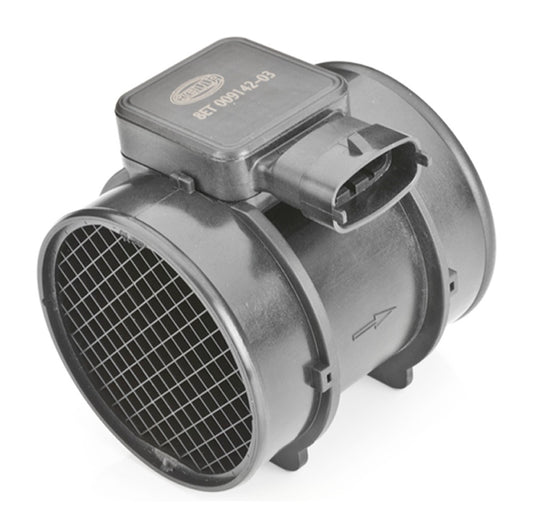 HELLA Mass Air Flow Sensor - 4-pin connector - Pipe-neck 8ET009142-031