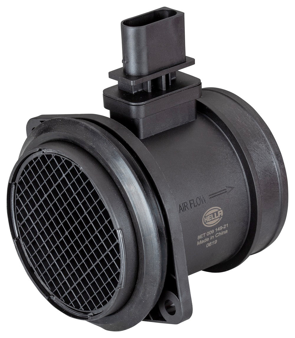 HELLA Mass Air Flow Sensor - 4-pin connector - Pipe-neck 8ET009149-211