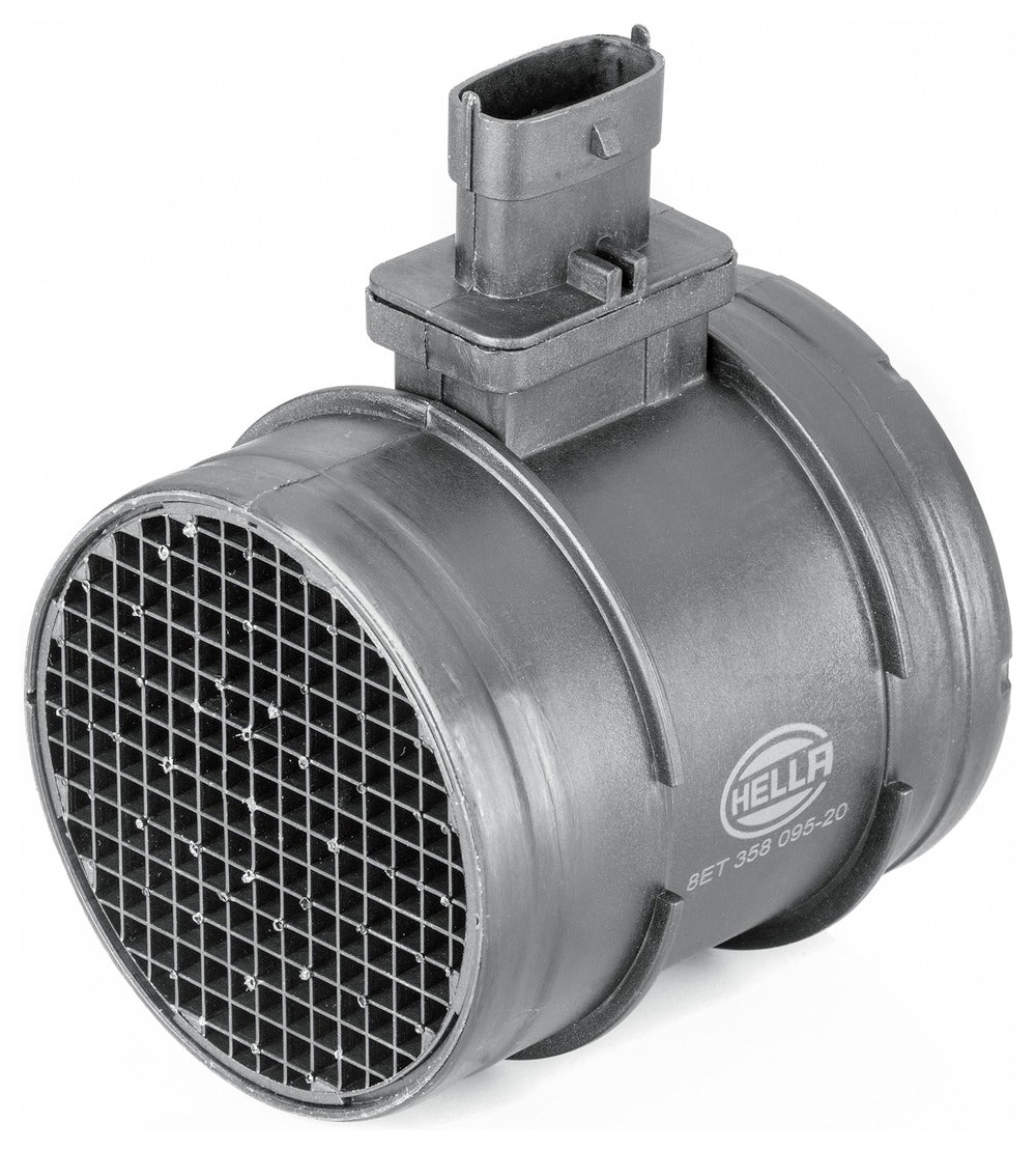 HELLA Mass Air Flow Sensor - 4-pin connector - Pipe-neck 8ET358095-201