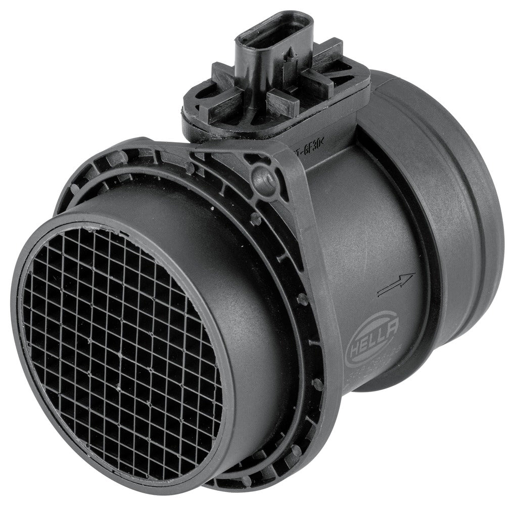 HELLA Mass Air Flow Sensor - 4-pin connector - Pipe-neck 8ET358095-251