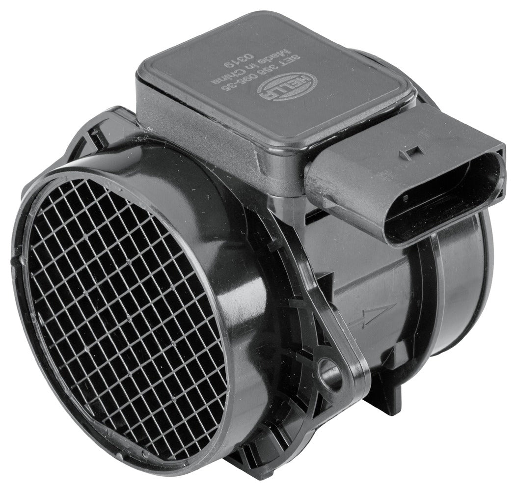 HELLA Mass Air Flow Sensor - 5-pin connector - Pipe-neck 8ET358095-351