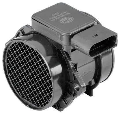 HELLA Mass Air Flow Sensor - 5-pin connector - Pipe-neck 8ET358095-351