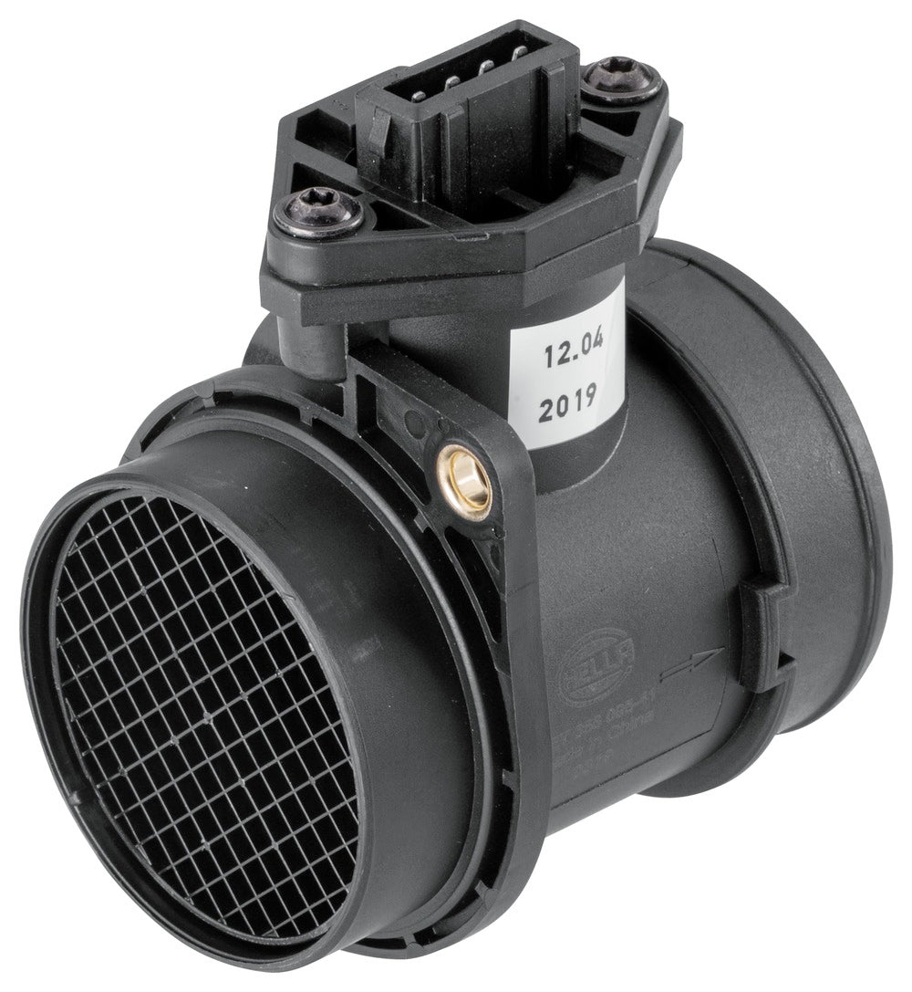 HELLA Mass Air Flow Sensor - 4-pin connector - Pipe-neck 8ET358095-411