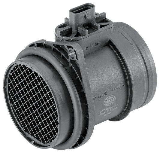 HELLA Mass Air Flow Sensor - 4-pin connector - Pipe-neck 8ET358095-451