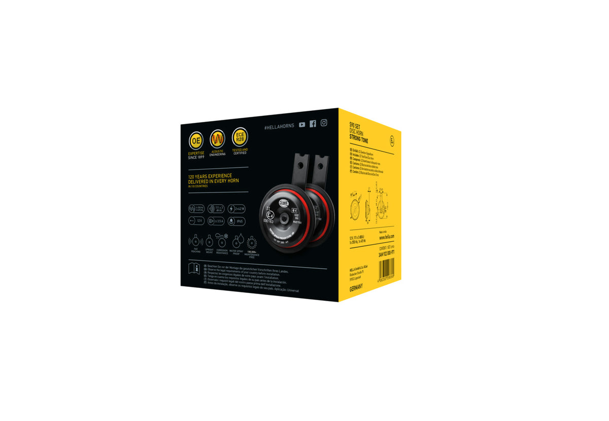 HELLA Signal Horn - HELLA STYLE HORN S90 SET - 12V - 111dB(A) - High Tone/Low Tone - Q 3AM922000-971