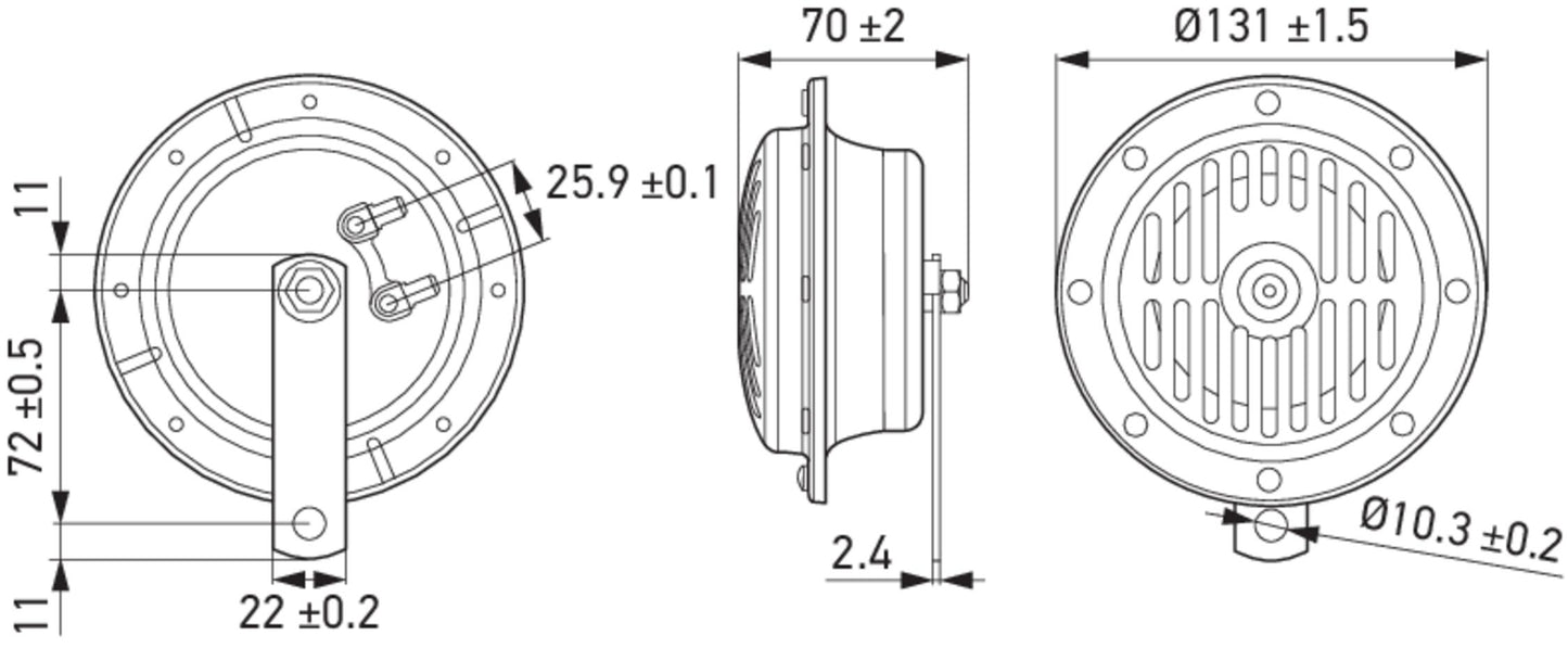 HELLA Signal Horn - HELLA HEAVY DUTY HORN DL50 SET - 12V - 114dB(A) - Low Tone/High To 3CB004811-042