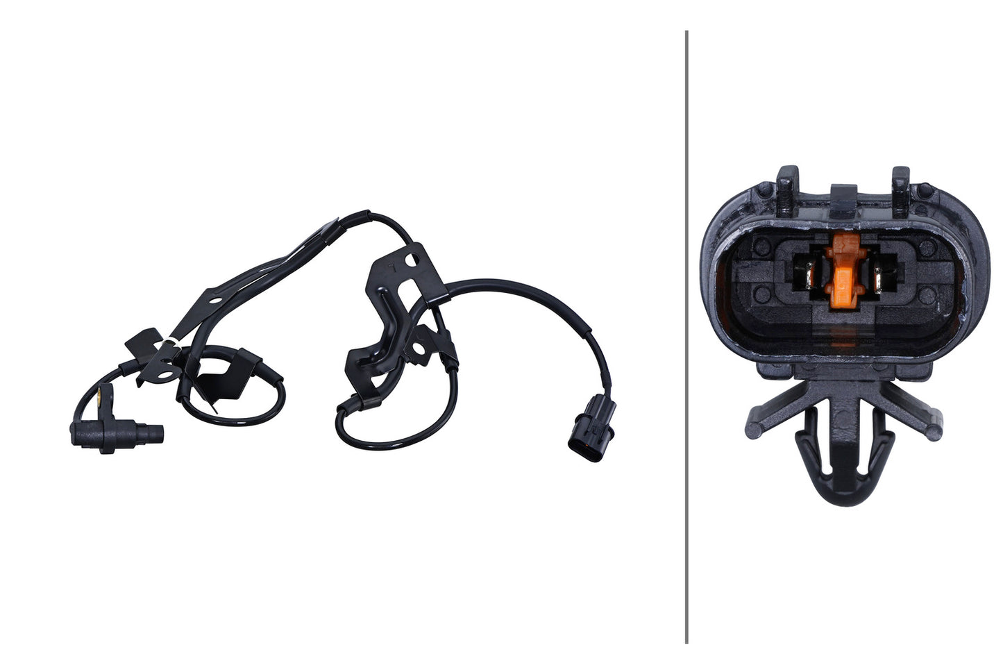 HELLA Sensor, wheel speed - 2-pin connector - Rear Axle Left - Bolted 6PU230048-881