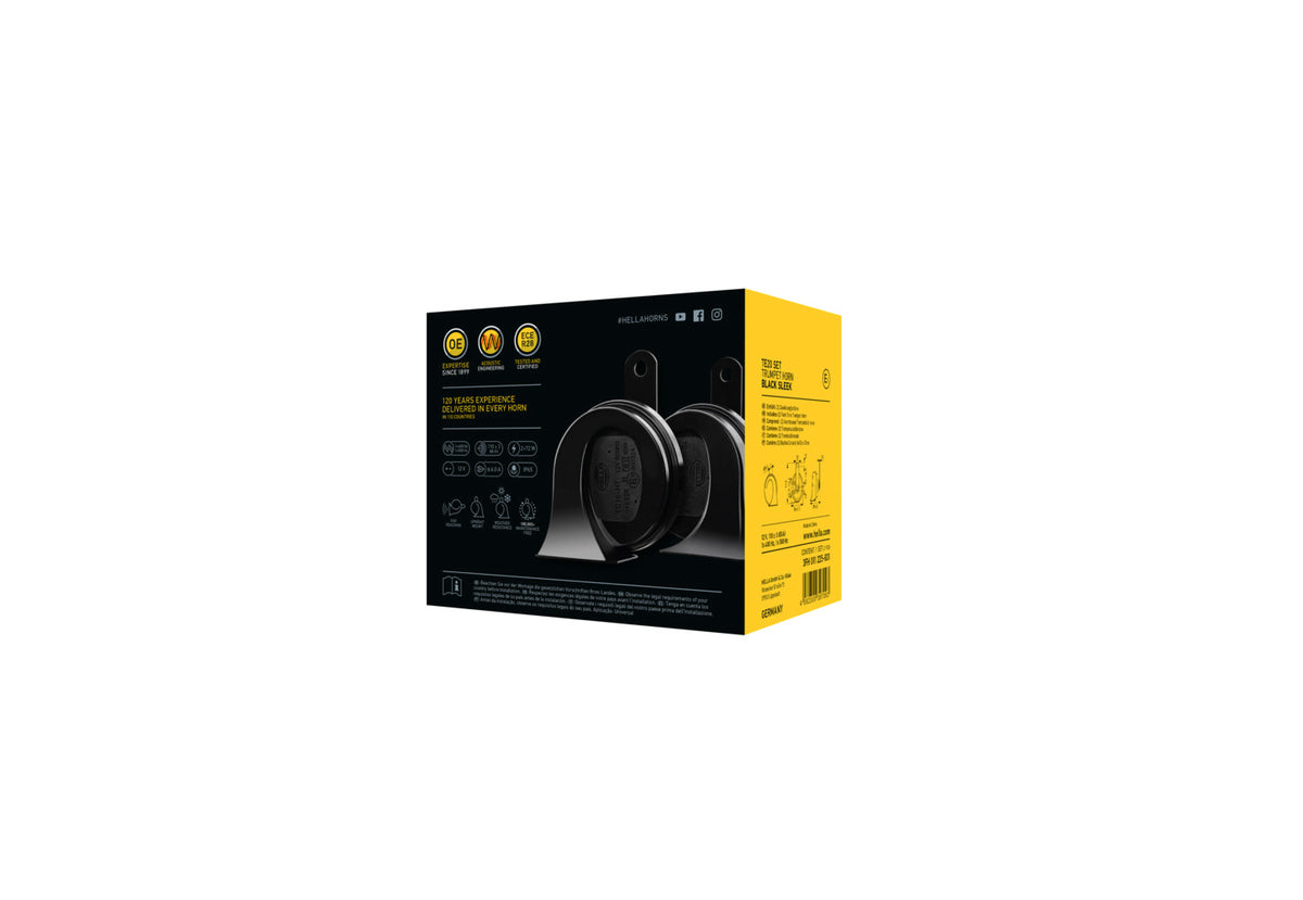 HELLA Trumpet Horn - HELLA ESSENTIAL HORN TE20 SET - 12V - 110dB(A) - High Tone/Low To 3FH011225-831