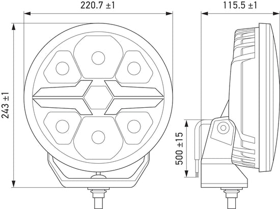 HELLA VALUEFIT LED-Spotlight - Blade Black  9" - 12/24V - white/yellow (amber) - 1700lm 1FJ357199-061