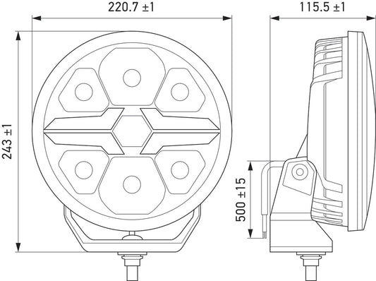 HELLA VALUEFIT LED-Spotlight - Blade Black  9" - 12/24V - white/yellow (amber) - 1550lm 1FJ357199-071
