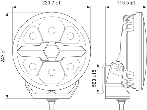 HELLA VALUEFIT LED-Spotlight - Blade Black  9" - 12/24V - white - 1550lm 1FJ357199-051