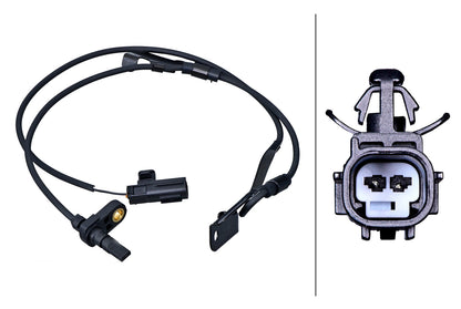 HELLA Sensor, wheel speed - 2-pin connector - Front Axle 6PU358218-061