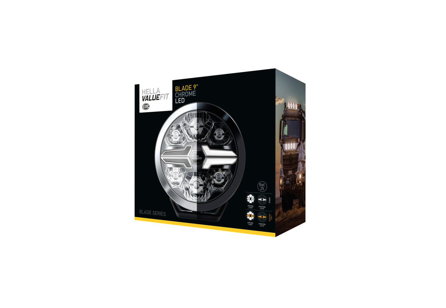 HELLA VALUEFIT LED-Spotlight - Blade Chrome 9" - 12/24V - white/yellow (amber) - 1700lm 1FJ357199-021