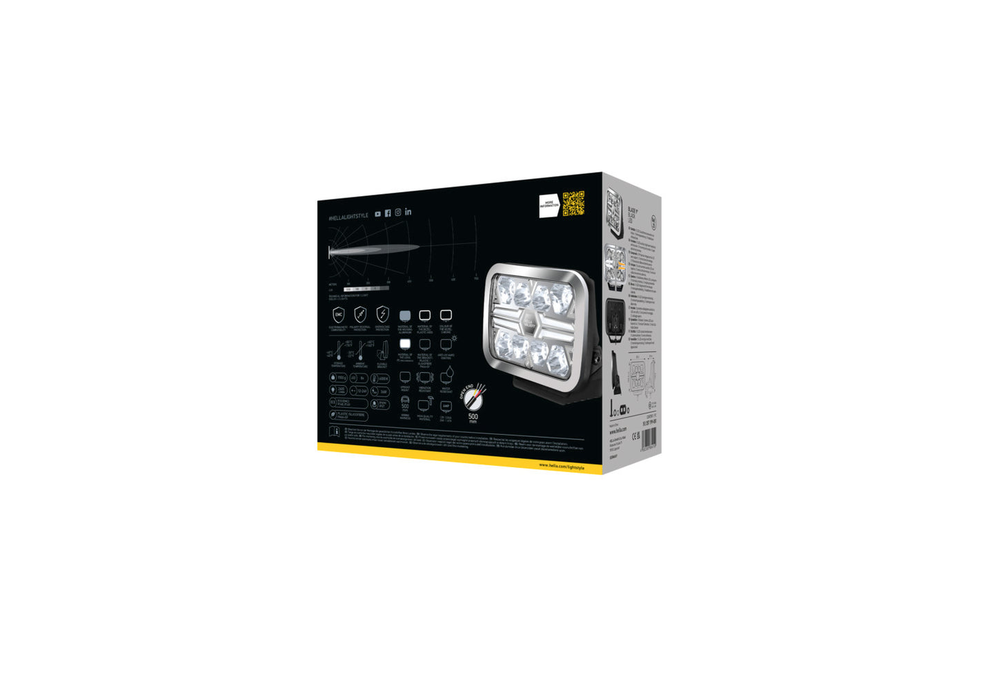 HELLA VALUEFIT LED-Spotlight - Blade Chrome RE 9" - 12/24V - white/yellow (amber) - 2600lm 1FJ357199-081