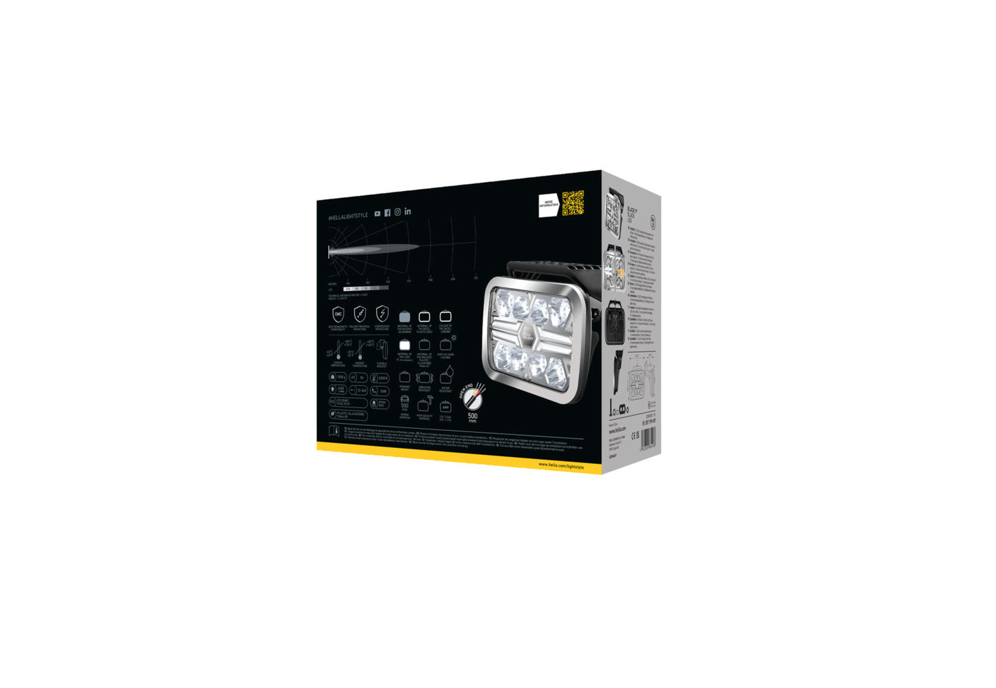 HELLA VALUEFIT LED-Spotlight - Blade Chrome RE 9" - 12/24V - white/yellow (amber) - 2600lm 1FJ357199-091