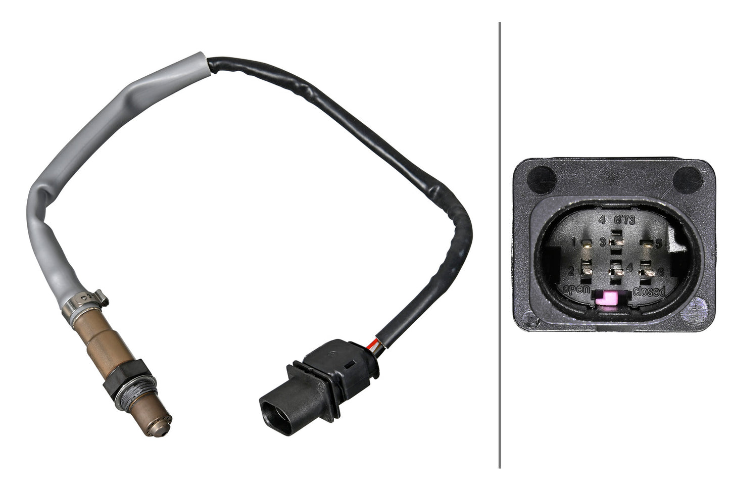 HELLA Oxygen sensor - 6-pin connector 6PA358221-531