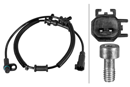 HELLA Sensor, wheel speed - 2-pin connector - Front Axle 6PU358219-161