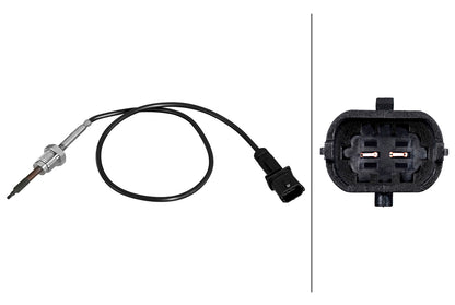 HELLA Sensor, exhaust gas temperature - 2-pin connector 6PT010376-691