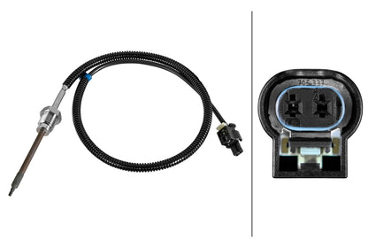 HELLA Sensor, exhaust gas temperature - 2-pin connector 6PT010376-781