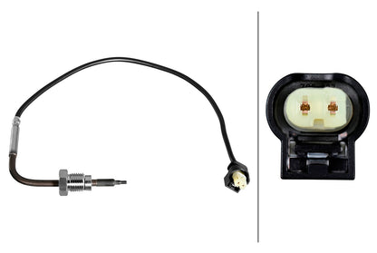 HELLA Sensor, exhaust gas temperature - 2-pin connector 6PT010376-811
