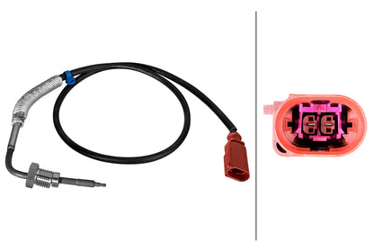 HELLA Sensor, exhaust gas temperature - 2-pin connector 6PT010376-851