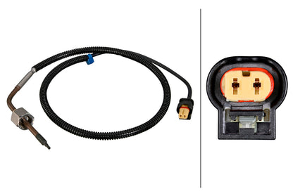 HELLA Sensor, exhaust gas temperature - 2-pin connector 6PT010376-871