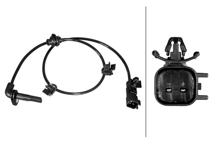 HELLA Sensor, wheel speed - 2-pin connector - Rear Axle 6PU358217-591