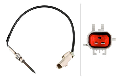 HELLA Sensor, exhaust gas temperature - 2-pin connector 6PT010376-911