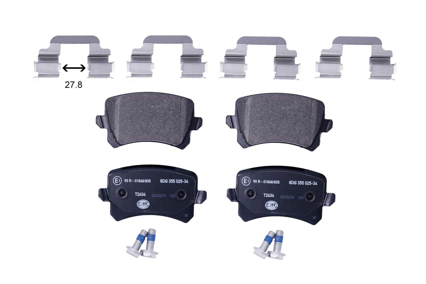 HELLA Brake pad set - T2634 - for e.g. VOLKSWAGEN 8DB355025-341