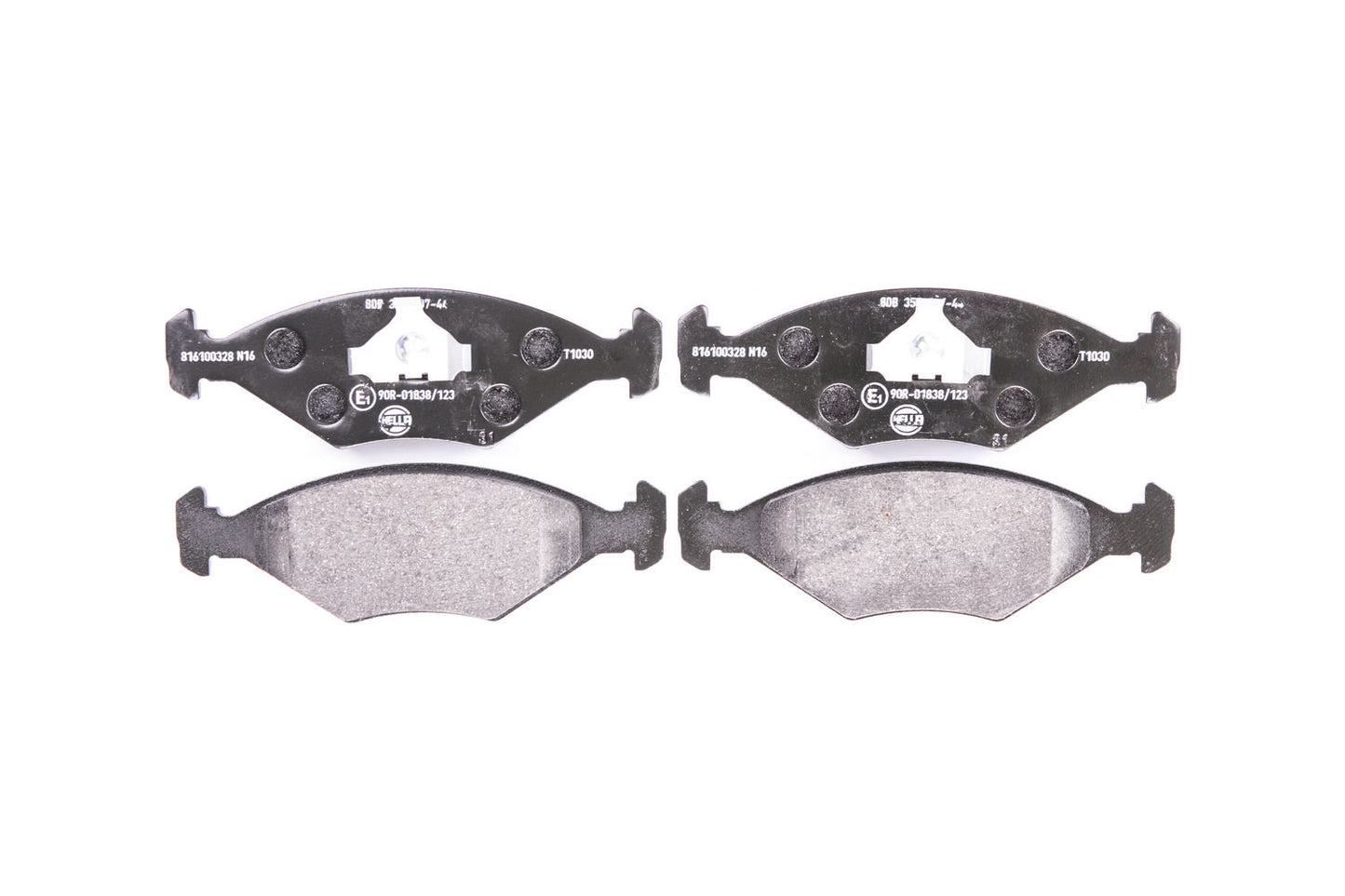 HELLA Brake pad set - T1030 - for e.g. FIAT / INNOCENTI / VOLKSWAGEN 8DB355007-441