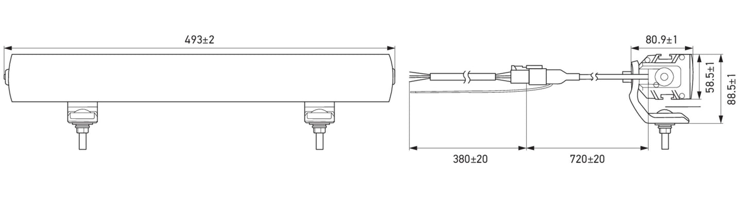 HELLA VALUEFIT LED-Lightbar - LBE 2 490FL - 12/24V - white/yellow (amber) - 4400lm 1FE357666-031