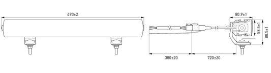 HELLA VALUEFIT LED-Lightbar - LBE 2 490FL - 12/24V - white/yellow (amber) - 4400lm 1FE357666-031