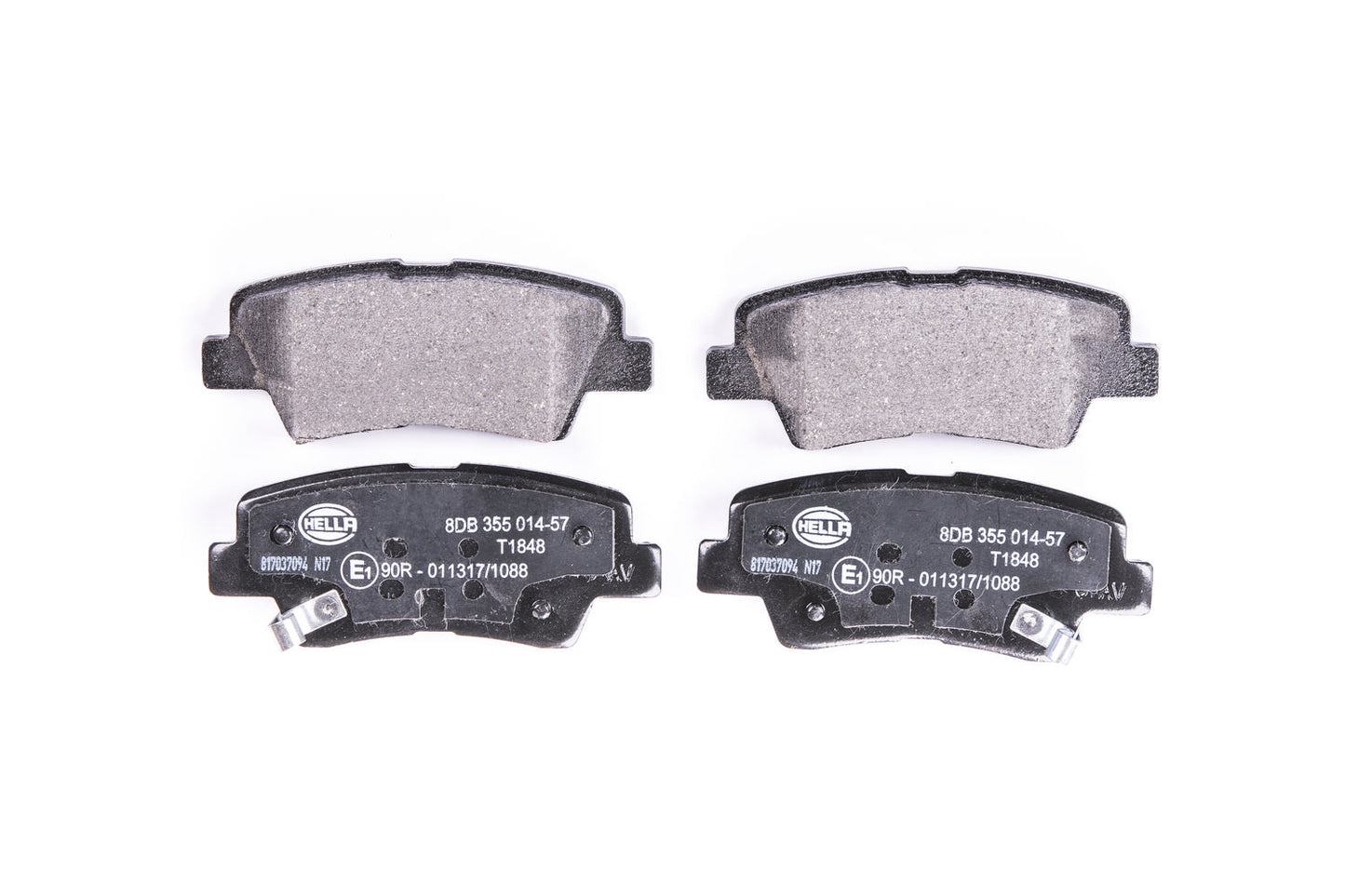 HELLA Brake pad set - T1848 - for e.g. HYUNDAI / KIA / SSANGYONG 8DB355014-571