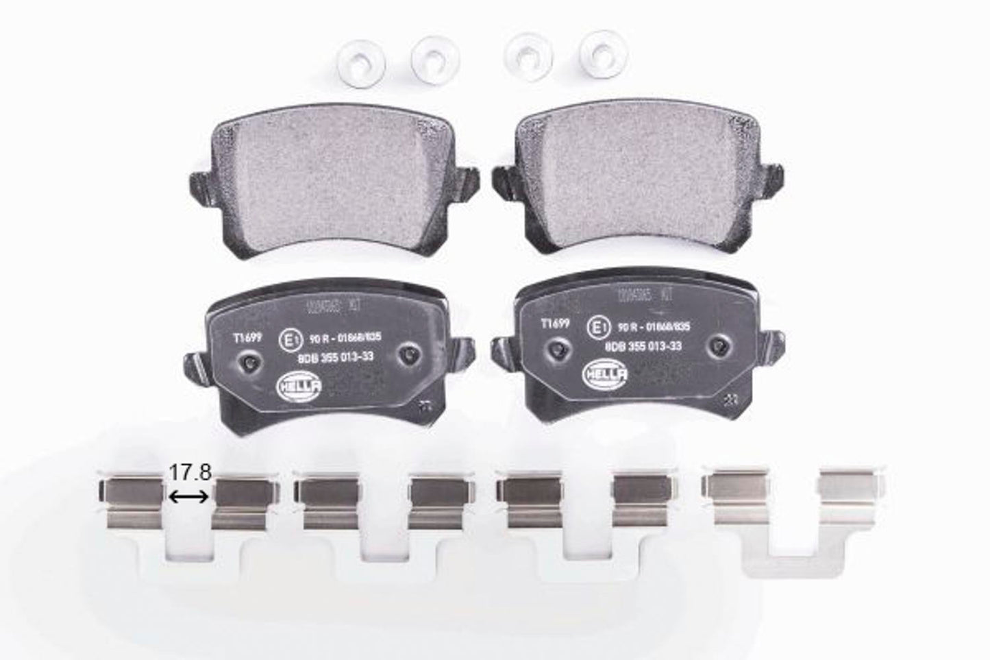 HELLA Brake pad set - T2633 - for e.g. AUDI / SEAT / SKODA / VOLKSWAGEN 8DB355025-331
