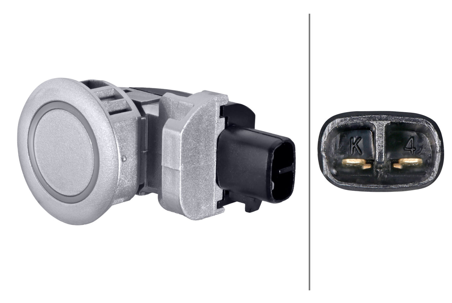 HELLA Sensor, park distance control - angled - 2-pin connector - Plugged 6PX358269-111