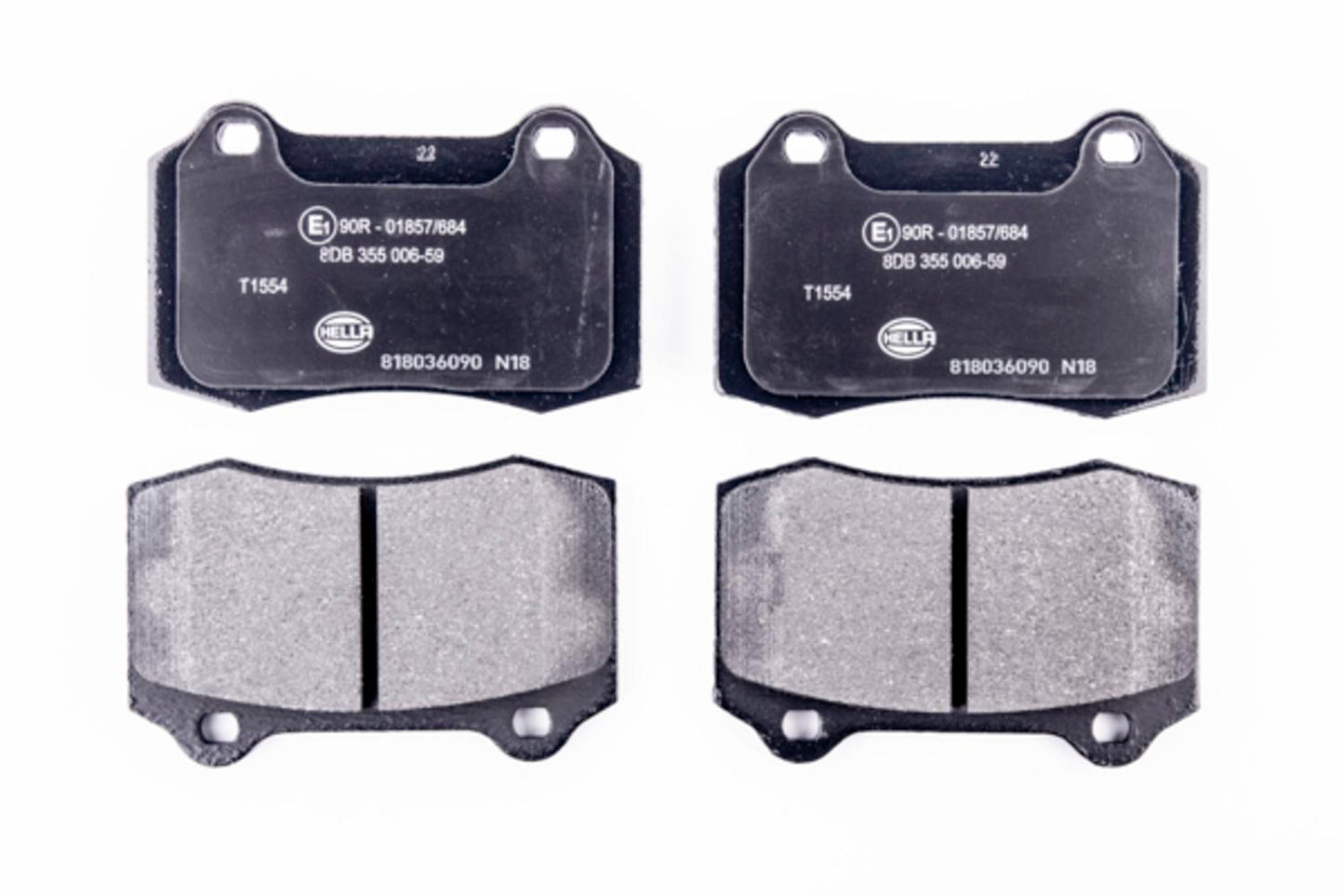 HELLA Brake pad set - T1554 - for e.g. CITROEN / DAIMLER / JAGUAR / LOTUS 8DB355006-591