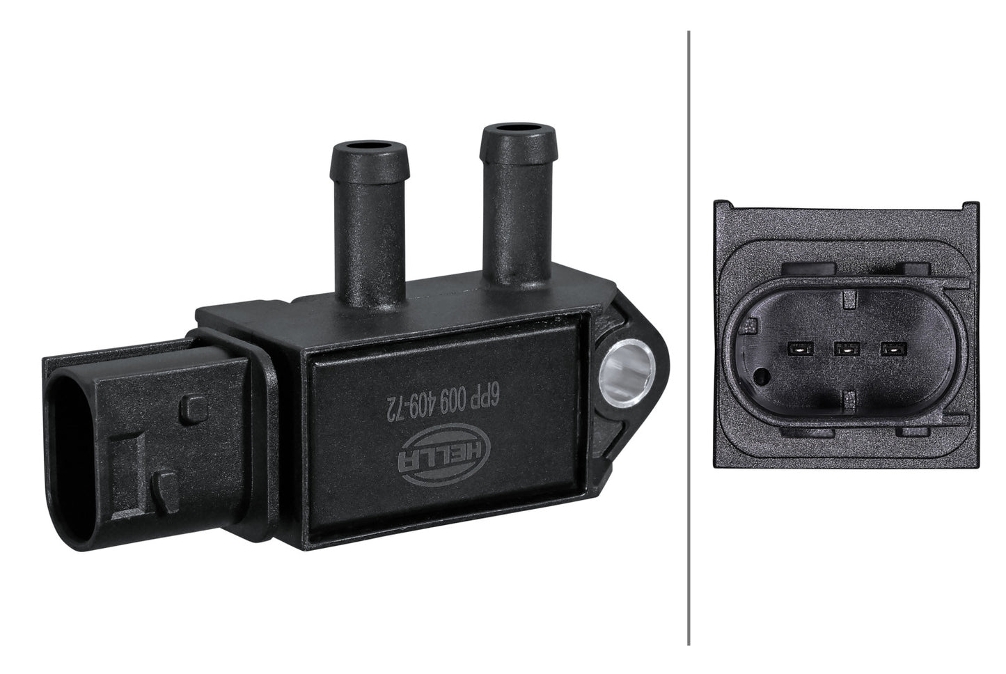 HELLA Sensor, exhaust pressure - 3-pin connector - Flange mounting 6PP009409-721