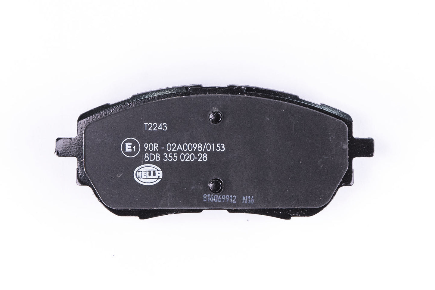 HELLA Brake pad set - T2243 - for e.g. TOYOTA 8DB355020-281