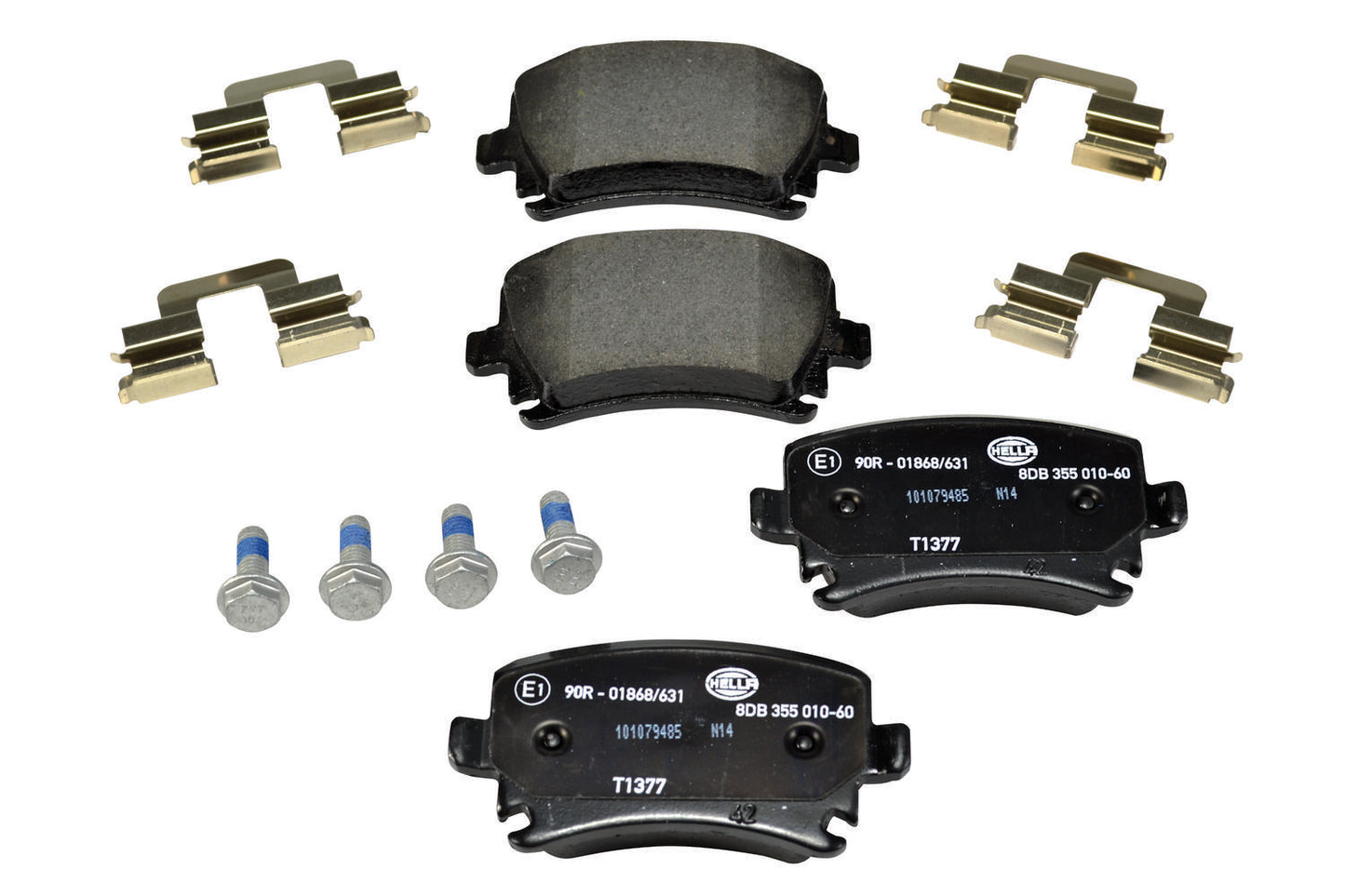 HELLA Brake pad set - T1377 - for e.g. AUDI / SEAT / SKODA / VOLKSWAGEN 8DB355010-601