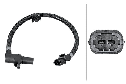HELLA Sensor, crankshaft pulse - 12V - 2-pin connector 6PU358381-441