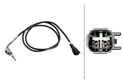HELLA Sensor, exhaust gas temperature - 2-pin connector 6PT358226-251