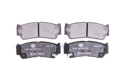 HELLA Brake pad set - T1672 - for e.g. HAWTAI MOTOR / HYUNDAI 8DB355013-081