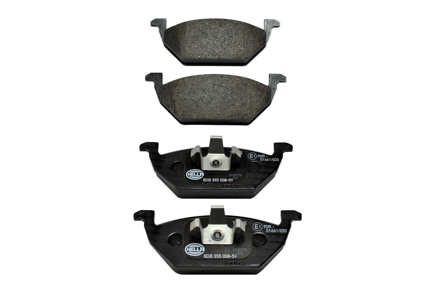 HELLA Brake pad set - T1165 - for e.g. AUDI / SEAT / SKODA / STREETSCOOTER / VW 8DB355008-591