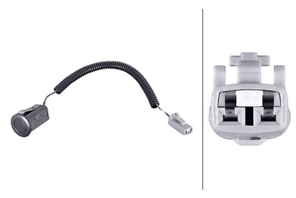 HELLA Sensor, park distance control - straight - 2-pin connector - Plugged - Cable: 23 6PX358269-341