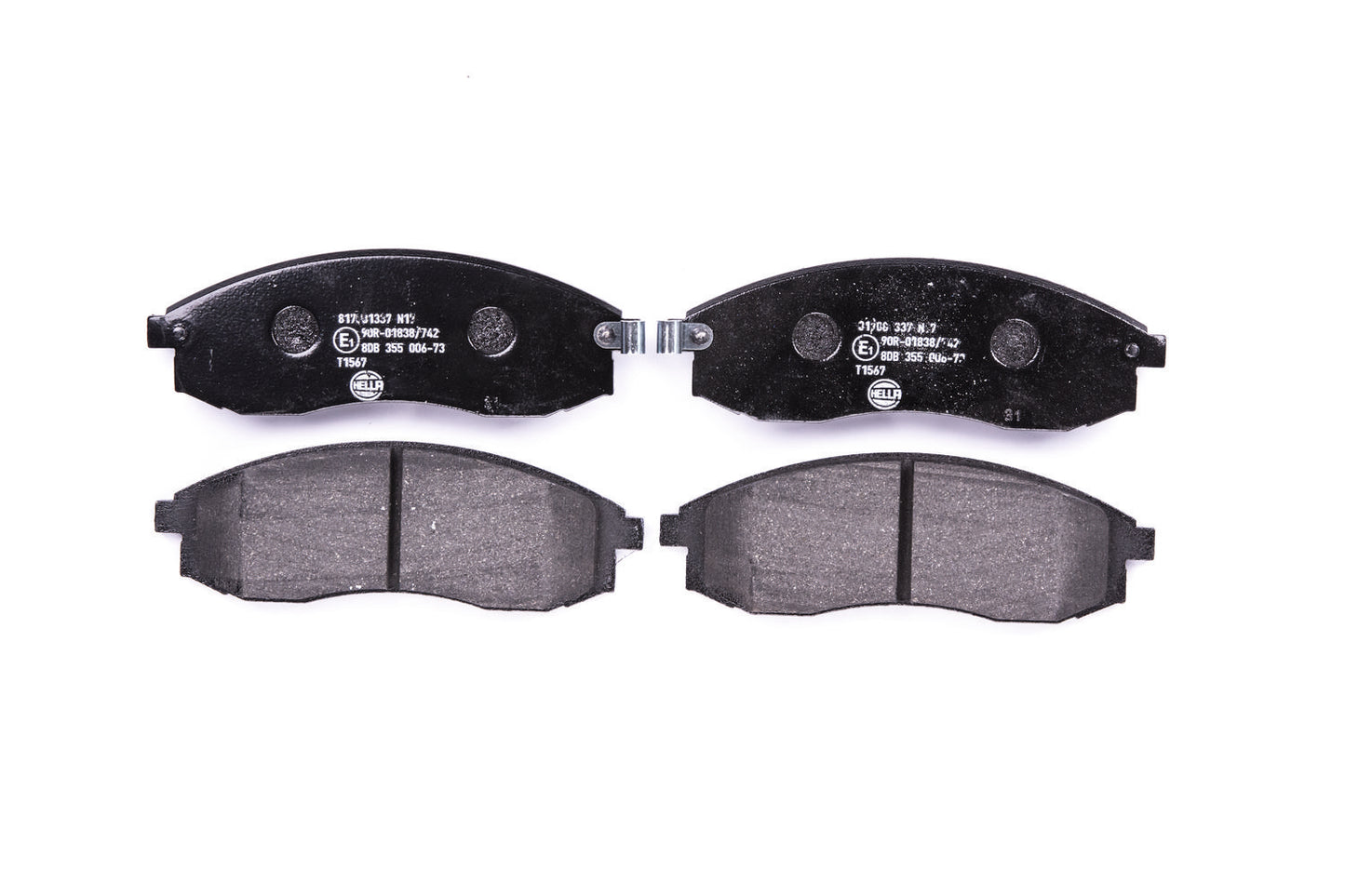 HELLA Brake pad set - T1567 - for e.g. MITSUBISHI 8DB355006-731