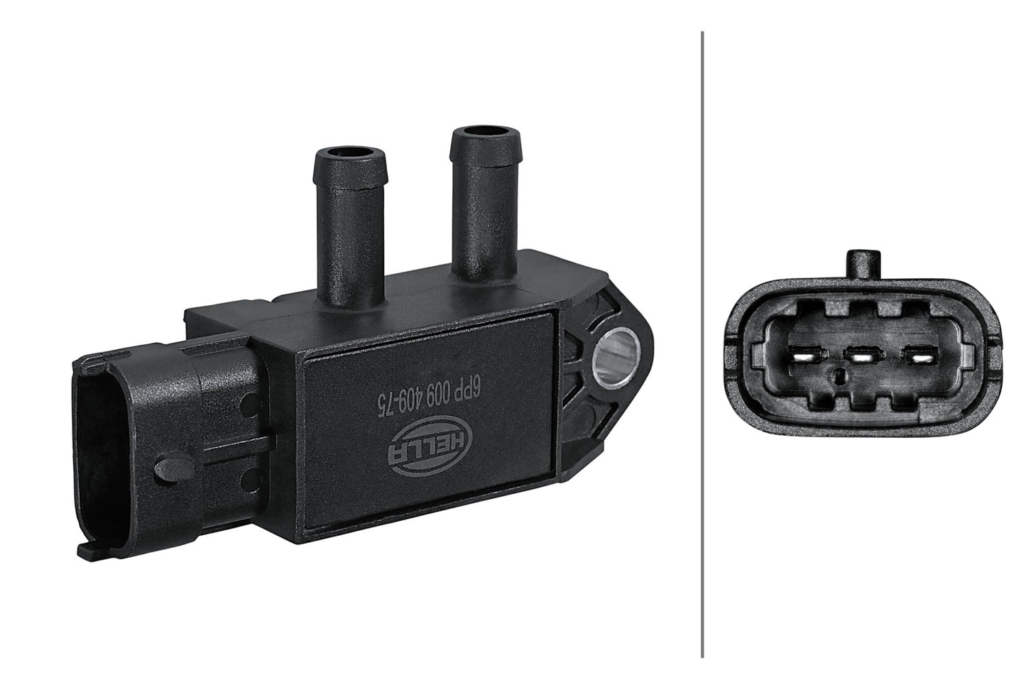 HELLA Sensor, exhaust pressure - 3-pin connector - Flange mounting 6PP009409-751