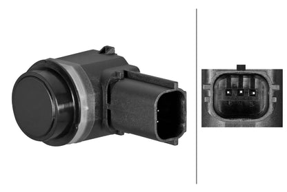 HELLA Sensor, park distance control - angled - 3-pin connector - Plugged 6PX358270-891
