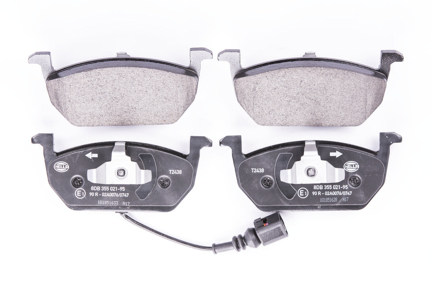 HELLA Brake pad set - T2438 - for e.g. AUDI / SEAT / SKODA / VOLKSWAGEN 8DB355021-951